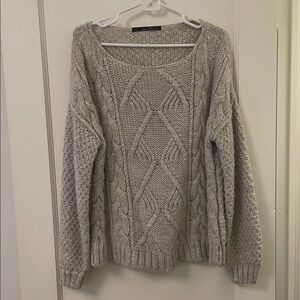 Zara Gray Cable Knit Sweater